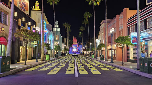 yoga mats along Hollywood Boulevard at Disney’s Hollywood Studios