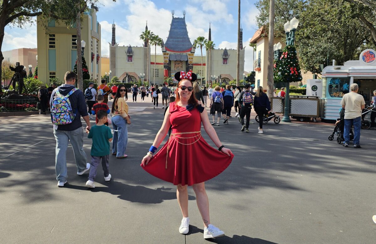 Kelly bounding as Sorcerer Mickey at Disney’s Hollywood Studios