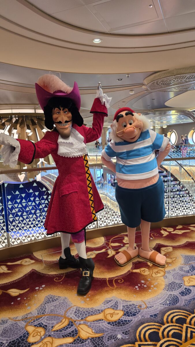 Captain Hook and Mr. Smee on the Disney Destiny