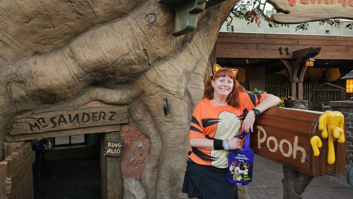 Kelly in a Tigger costume at Magic Kingdom