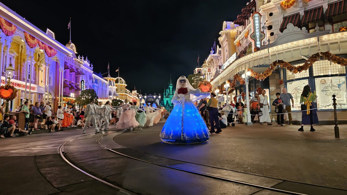 Haunted Mansion bridge in the Boo-to-You parade