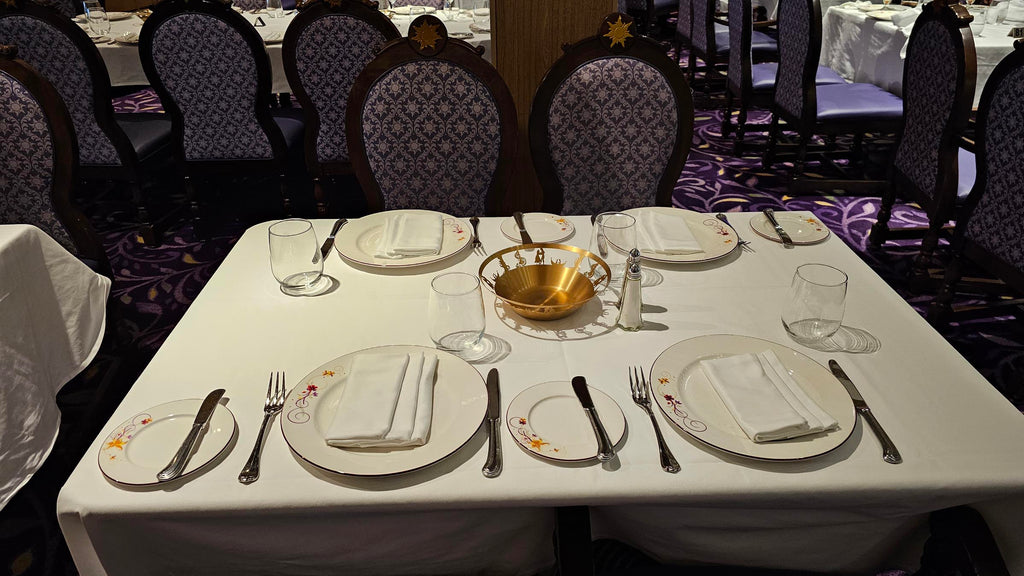Tablet setting at Rapunzel’s Royal Table on the Disney Magic