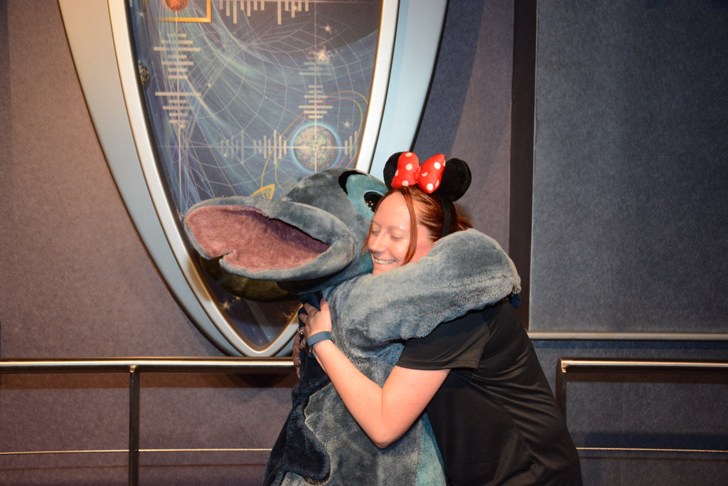 Kelly hugging Stitch