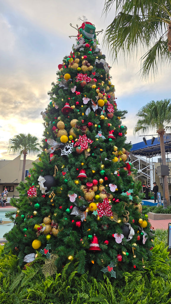 Mickey and Minnie themed Christman tree from the Christmas Tree Stroll at Disney Springs