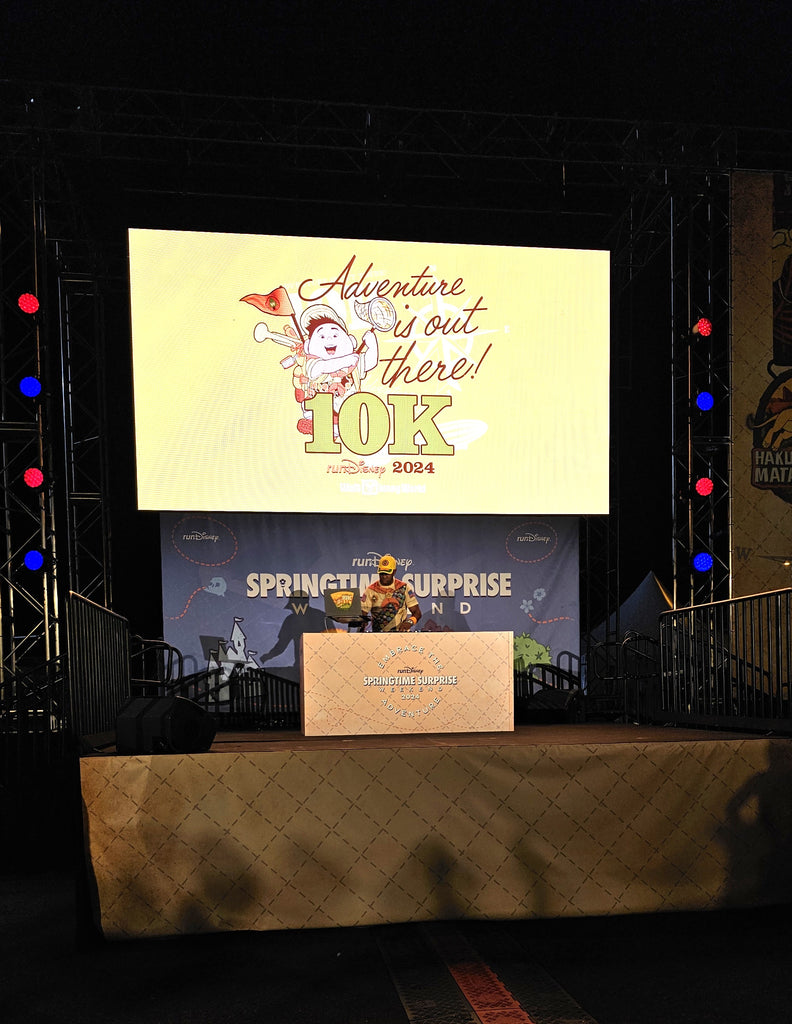 DJ Dance party at the starting line area of the RunDisney 2024 Springtime Surprise 10K