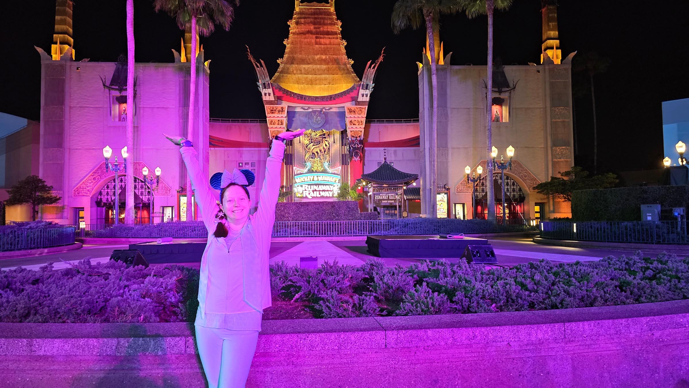 Kelly at Disney’s Hollywood Studios for Early Morning Yoga