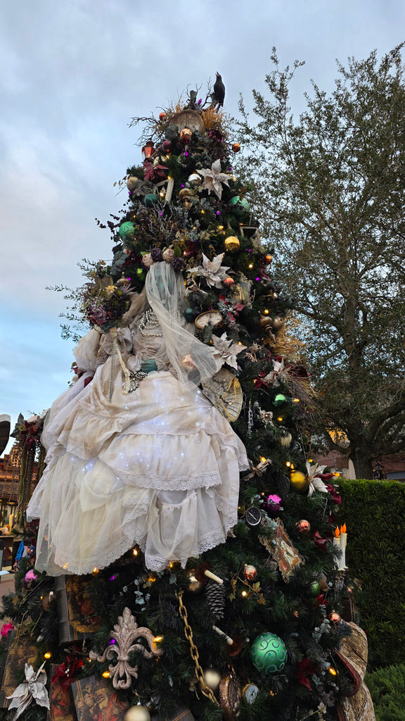 Haunted Mansion themed Christman tree from the Christmas Tree Stroll at Disney Springs