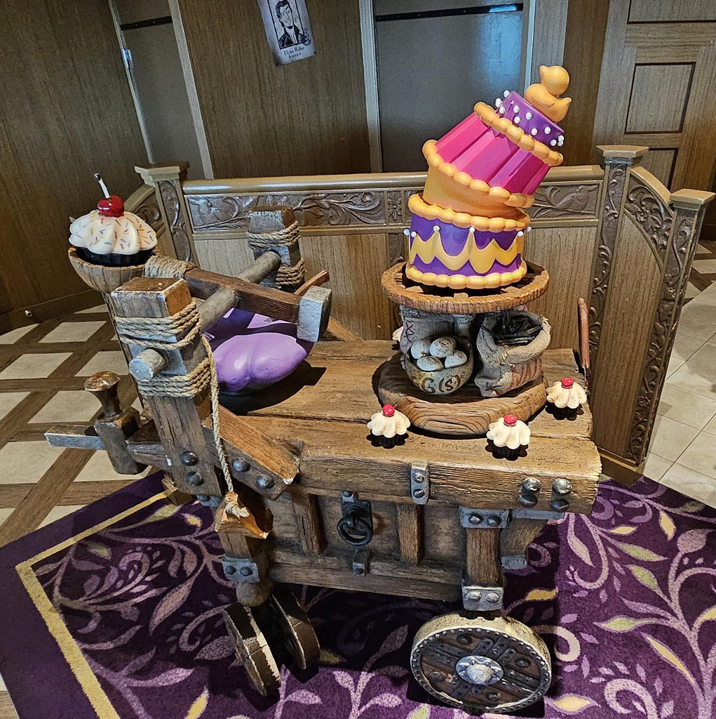 snack cart for characters at Rapunzel’s Royal Table on the Disney Magic