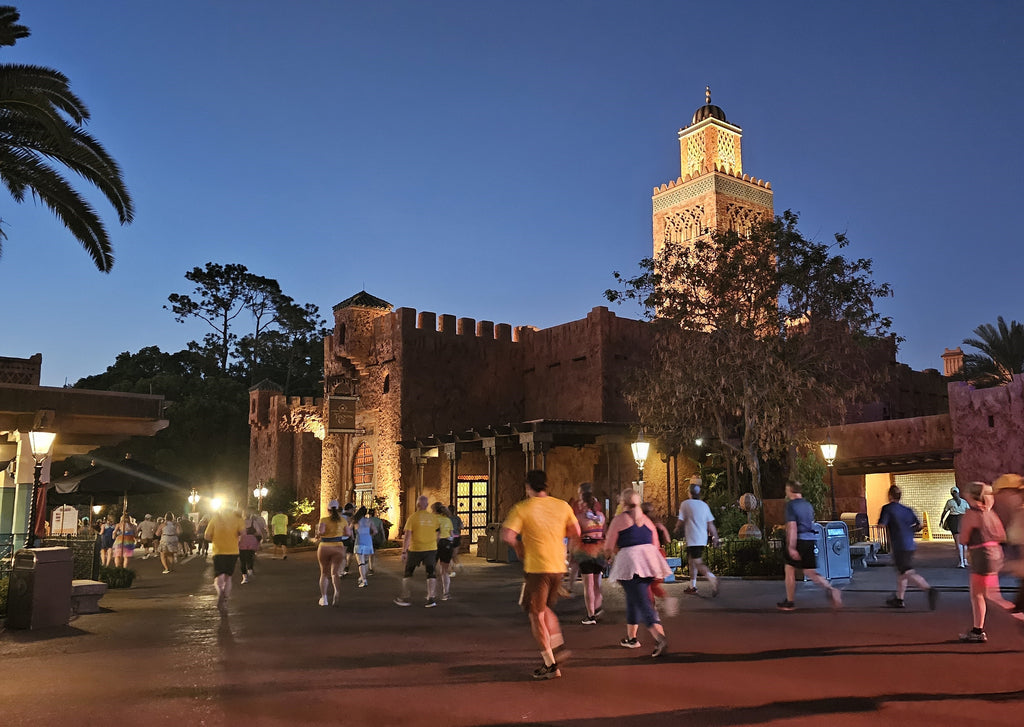 Runners running through Epcot as part of the RunDisney 2024 Springtime Surprise 10K