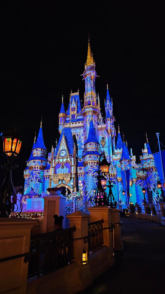 Cinderella Castle with a holiday design