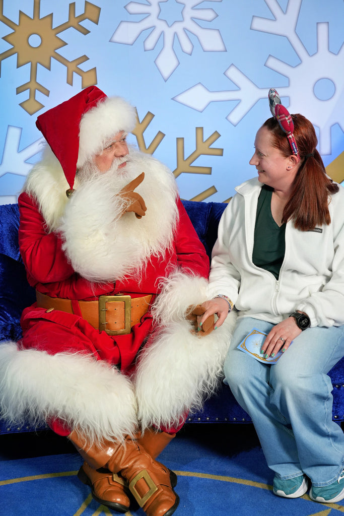 Kelly meeting Santa in Epcot