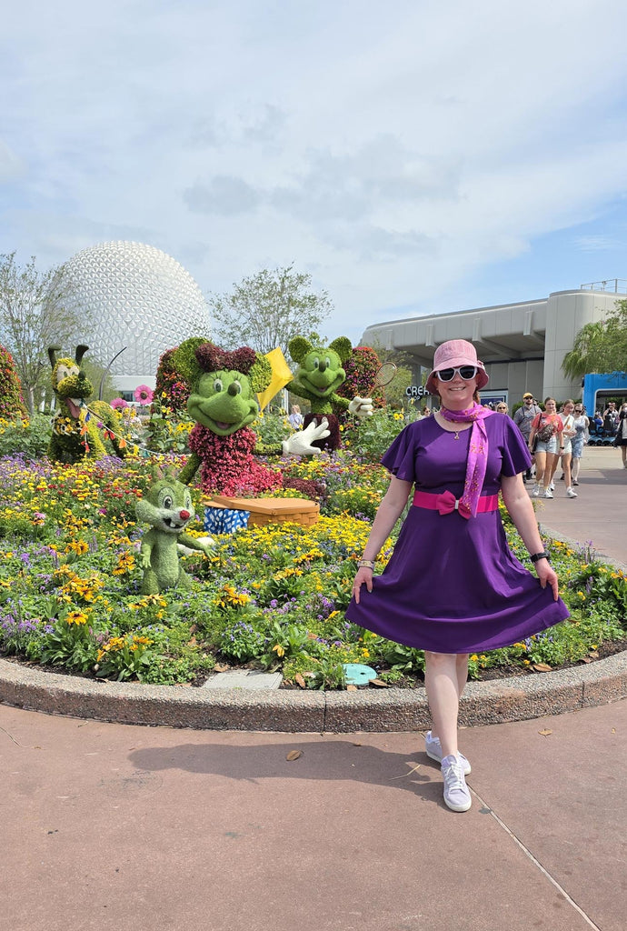 Kelly bounding in a Dapper style Rapunzel bound at Epcot