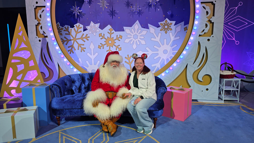 Kelly meeting Santa in Epcot