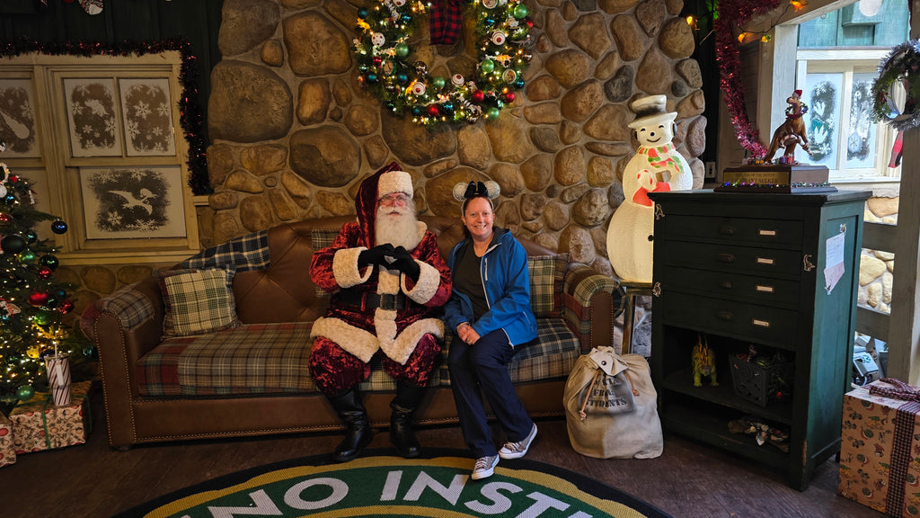 Kelly meeting Santa at Animal Kingdom