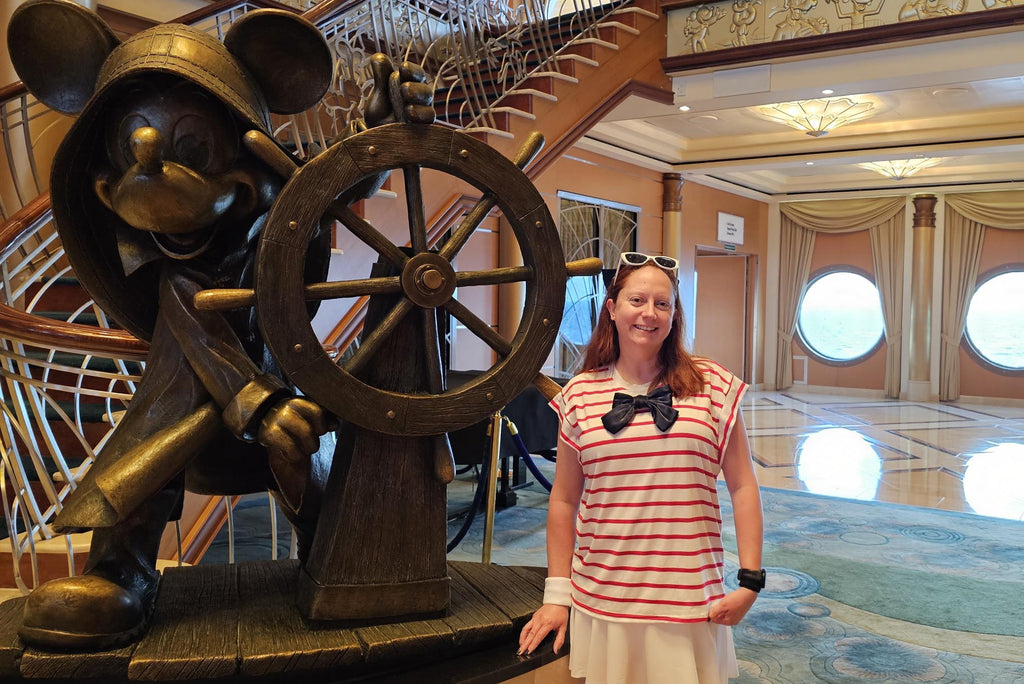 Kelly bounding as Cruise Donald on the Disney Magic