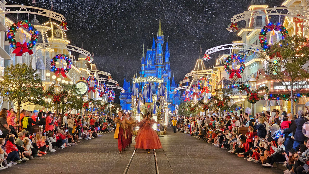 Dancers in Mickey’s Once Upon a Christmastime Parade at Magic Kingdom