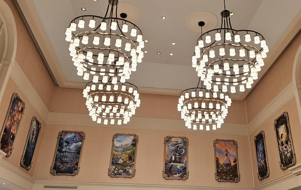 Chandeliers and artwork from 1900 Park Fare