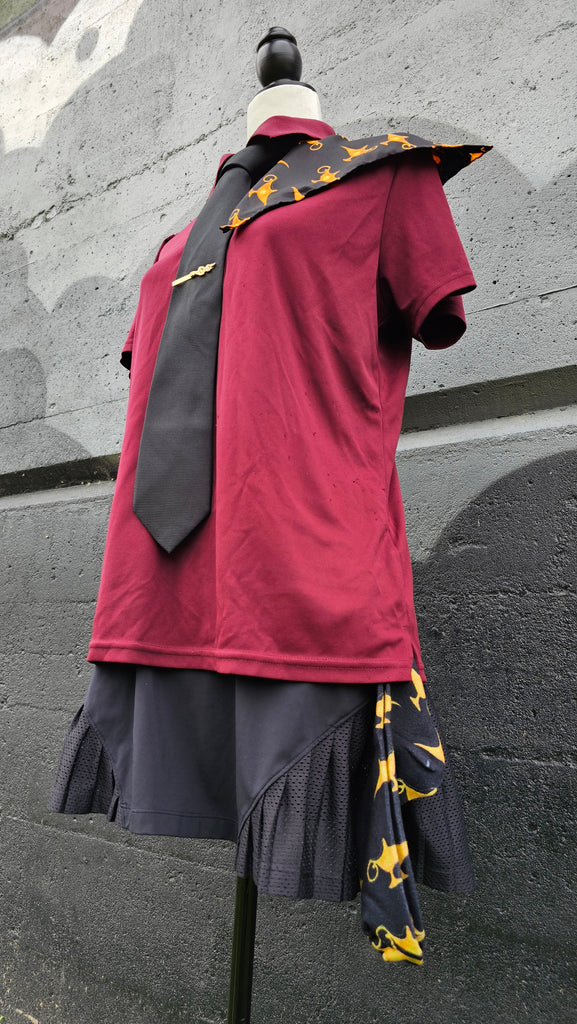 detailed shot of Sorcerer Villain Bounding accessories with mural in the background