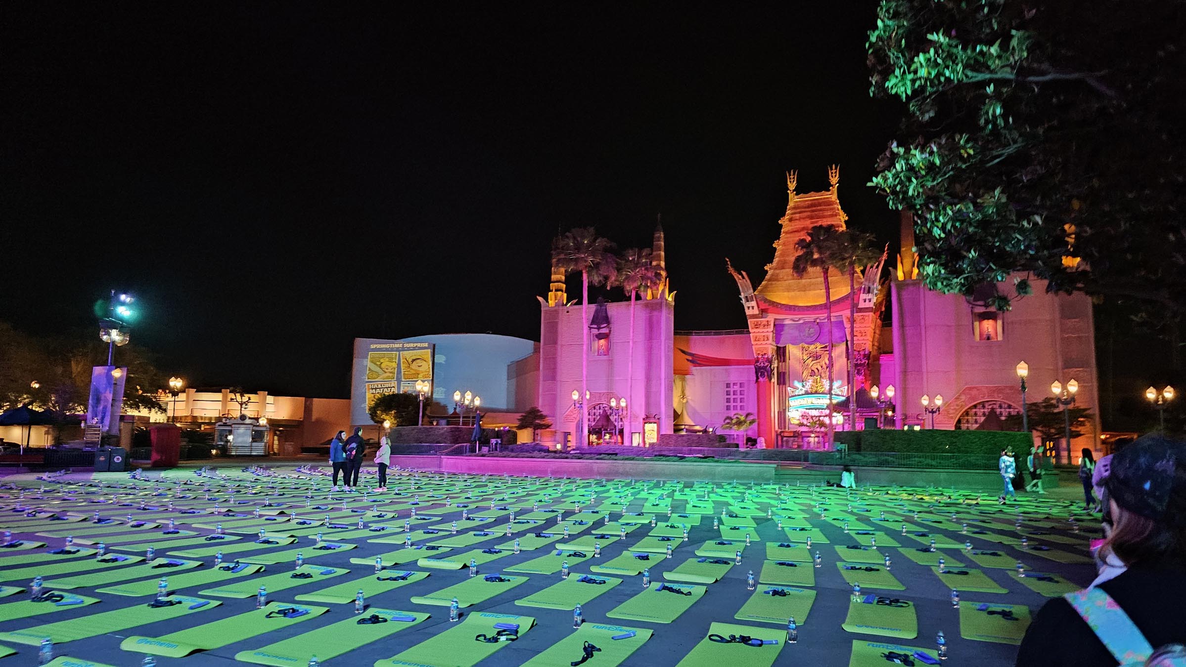 yoga mats along Hollywood Boulevard at Disney’s Hollywood Studios