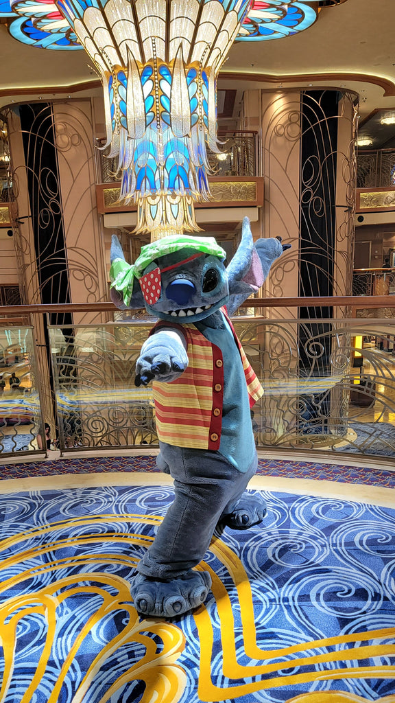 Pirate Stitch doing his Elvis impression on the Disney Dream
