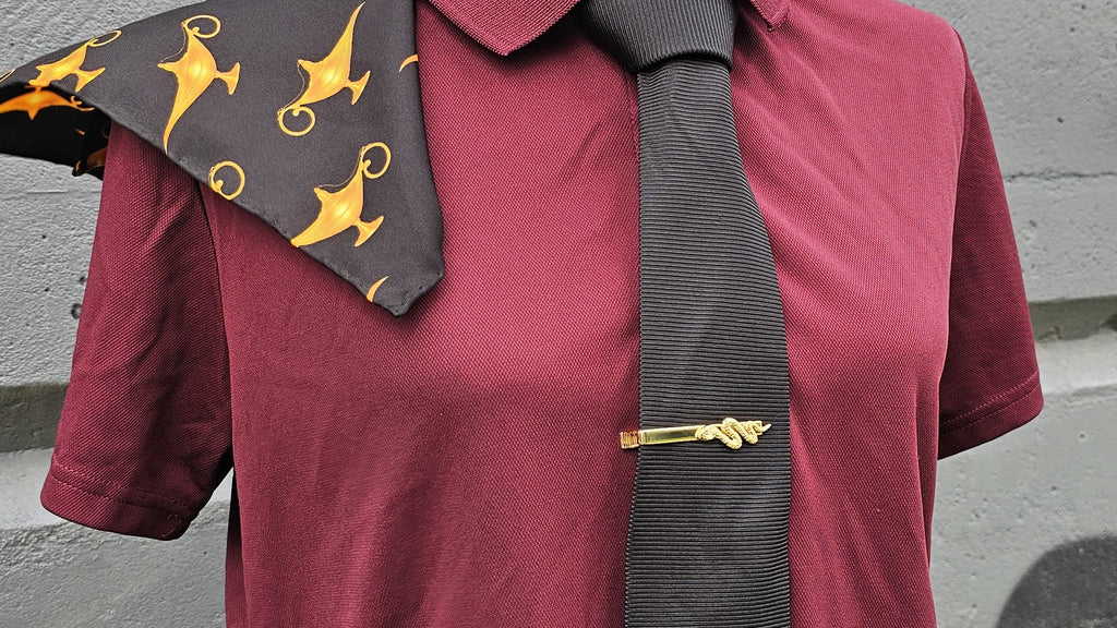 detailed shot of Sorcerer Villain Bounding accessories with mural in the background