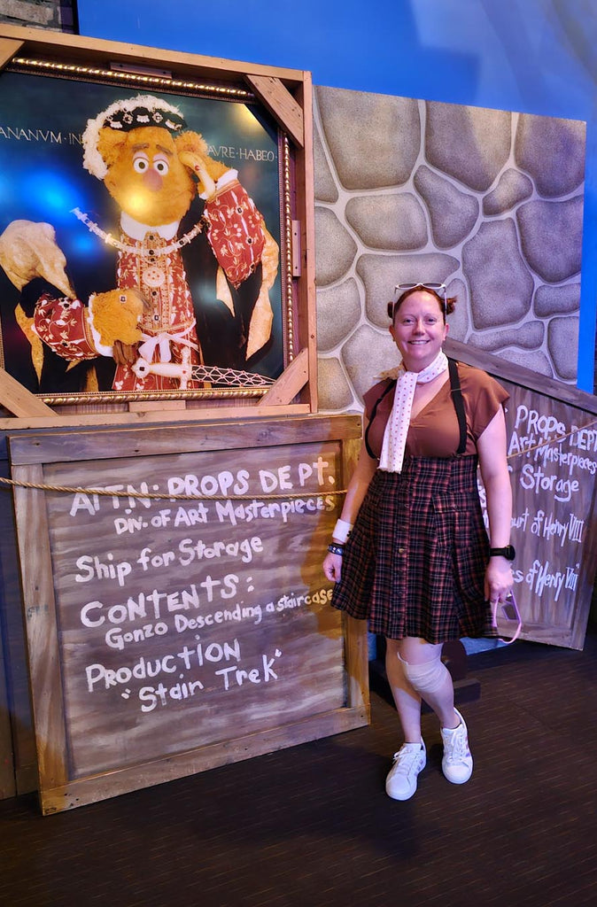 Kelly bounding as Fozzie Bear at MuppetVision 3D in Disney’s Hollywood Studios