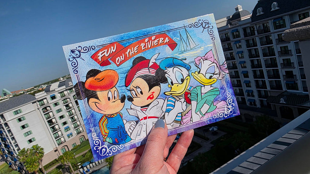 front of Topolino’s Terrace card of characters